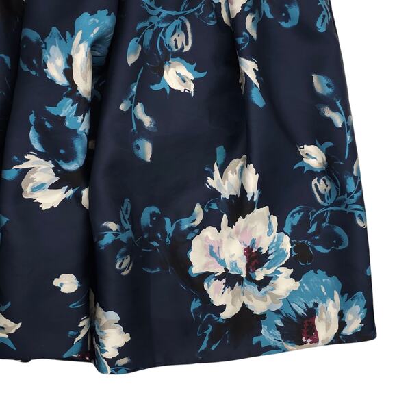 White House Black Market Skirt Womens 10 Petite Floral Midi A-Line Pleated - Picture 5 of 12